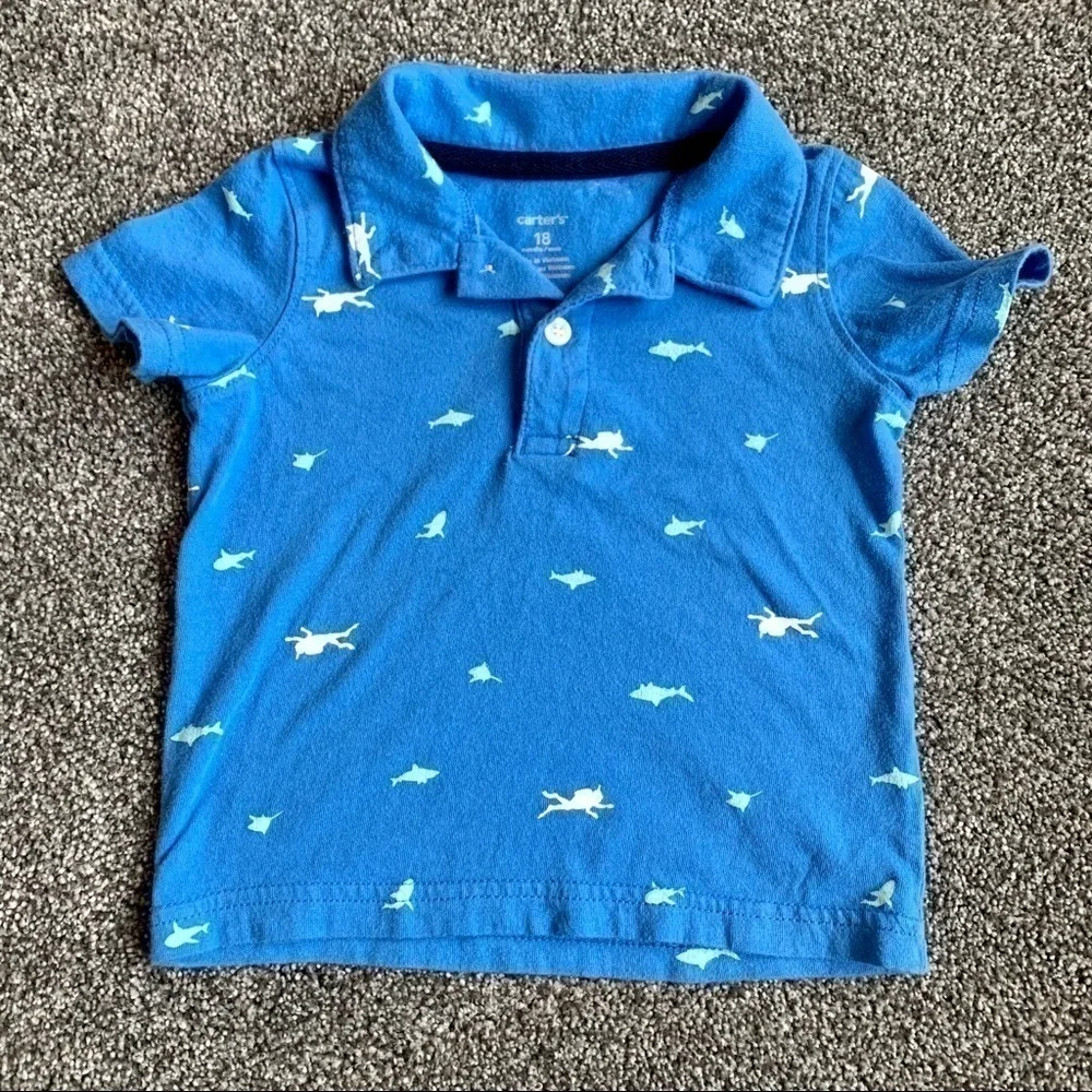 Carter's Blue Polo Tops set of 2 - 18 months